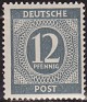 Germany 1946 Numeros 12 Pfennig Pizarra Scott 539